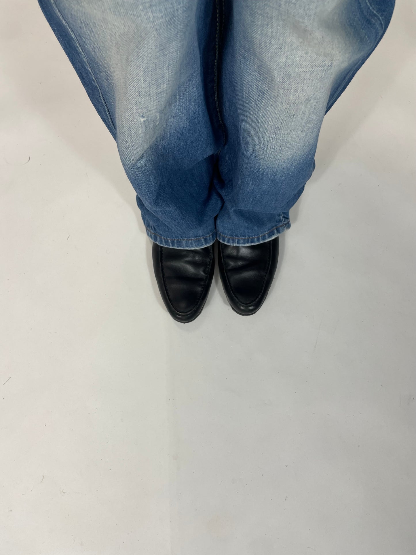 Vintage printed design straight blue denim pants - RETRORAIMENTS