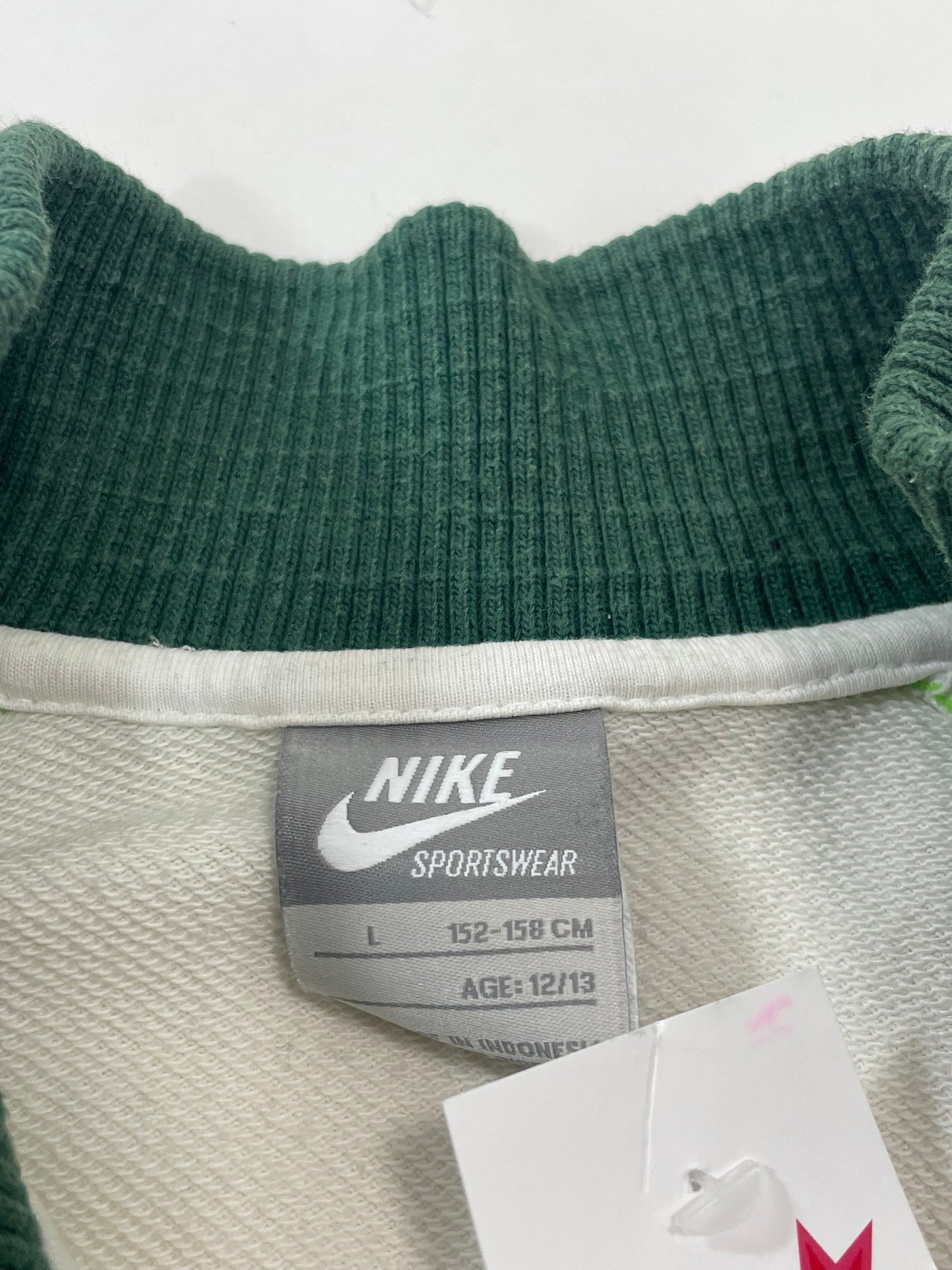 Nike zipper white hoodie embroidered - RETRORAIMENTS