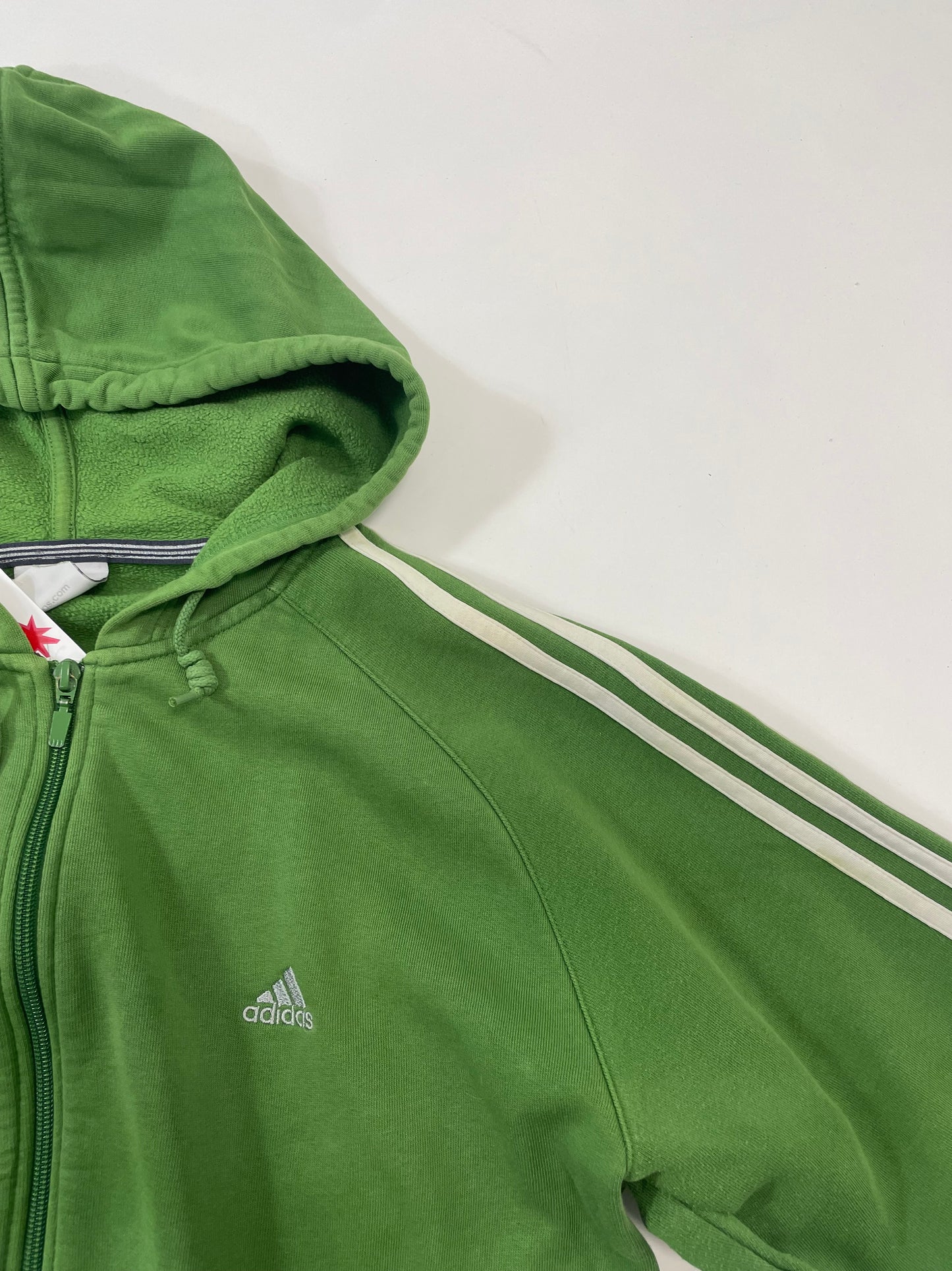 Adidas baggy green zip 3 stripes hoodie - RETRORAIMENTS