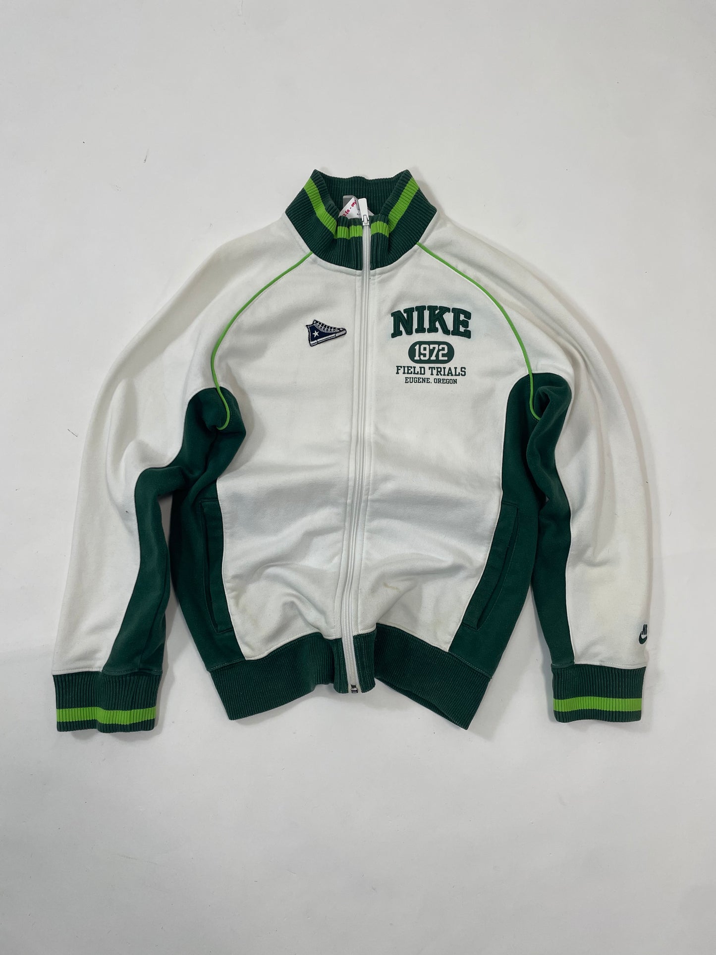 Nike zipper white hoodie embroidered - RETRORAIMENTS