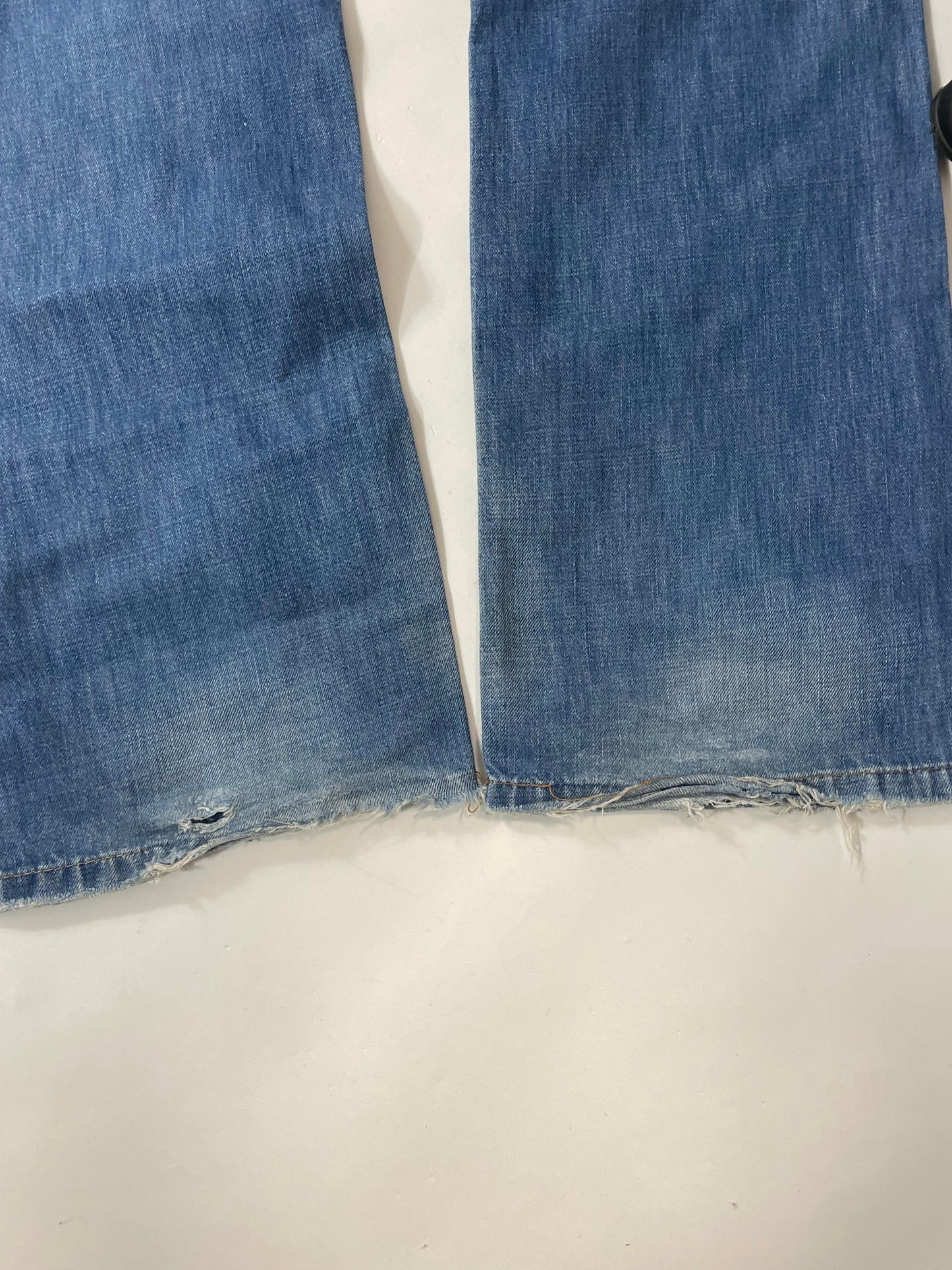 Vintage printed design straight blue denim pants - RETRORAIMENTS