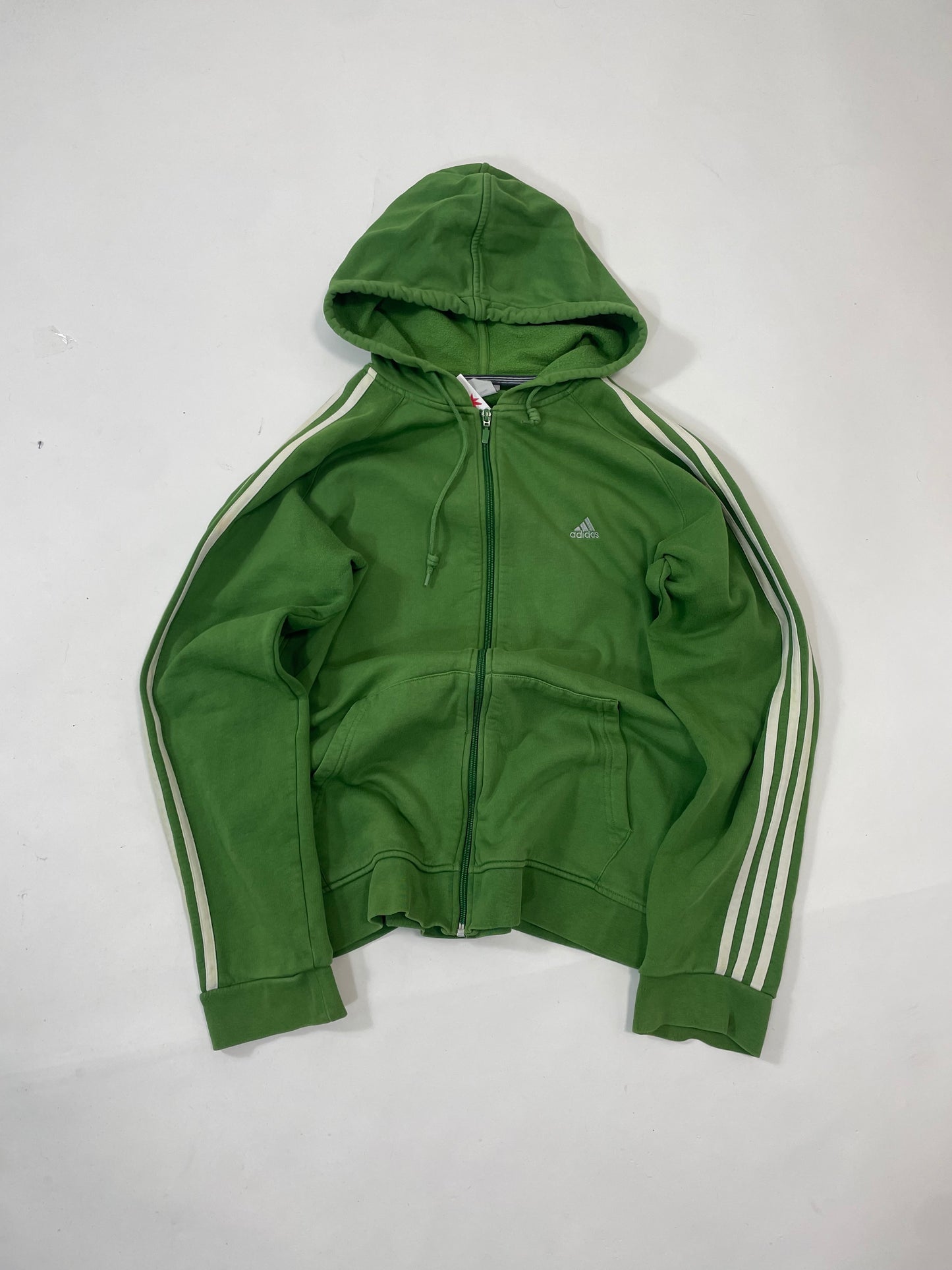 Adidas baggy green zip 3 stripes hoodie - RETRORAIMENTS