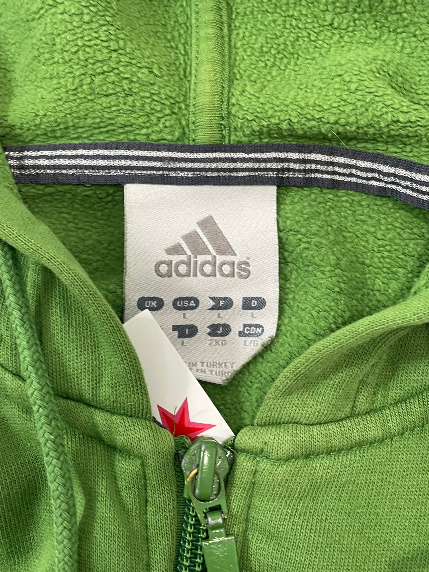 Adidas baggy green zip 3 stripes hoodie - RETRORAIMENTS