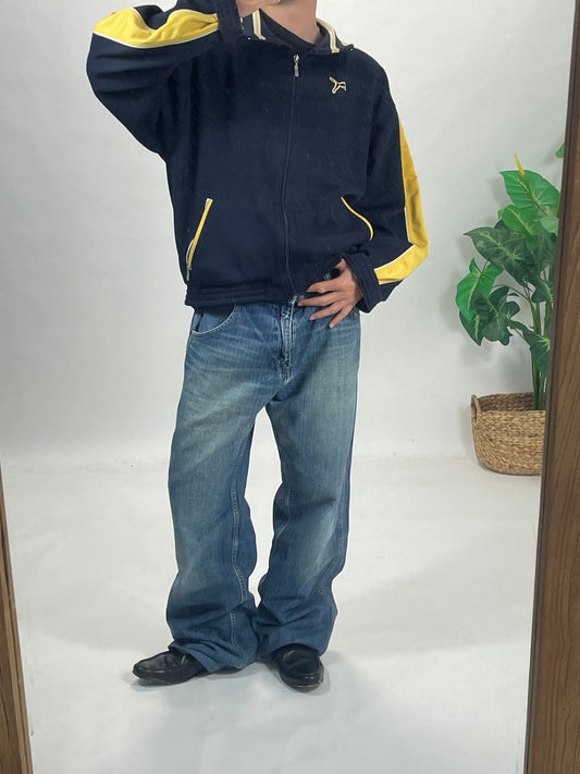 Puma baggy navy blue zip hoodie - RETRORAIMENTS