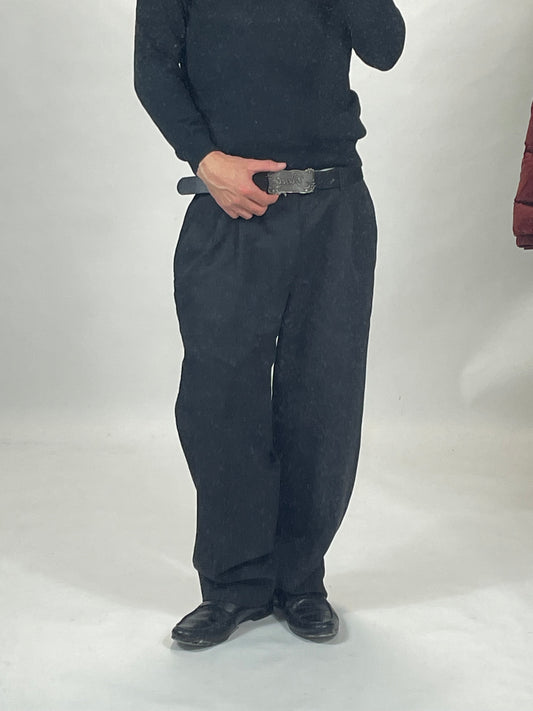 Vintage Burberry black baggy suit pants - RETRORAIMENTS