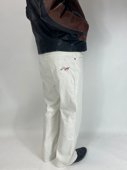 Tommy Hilfiger White Cream Straight Denim Pants
