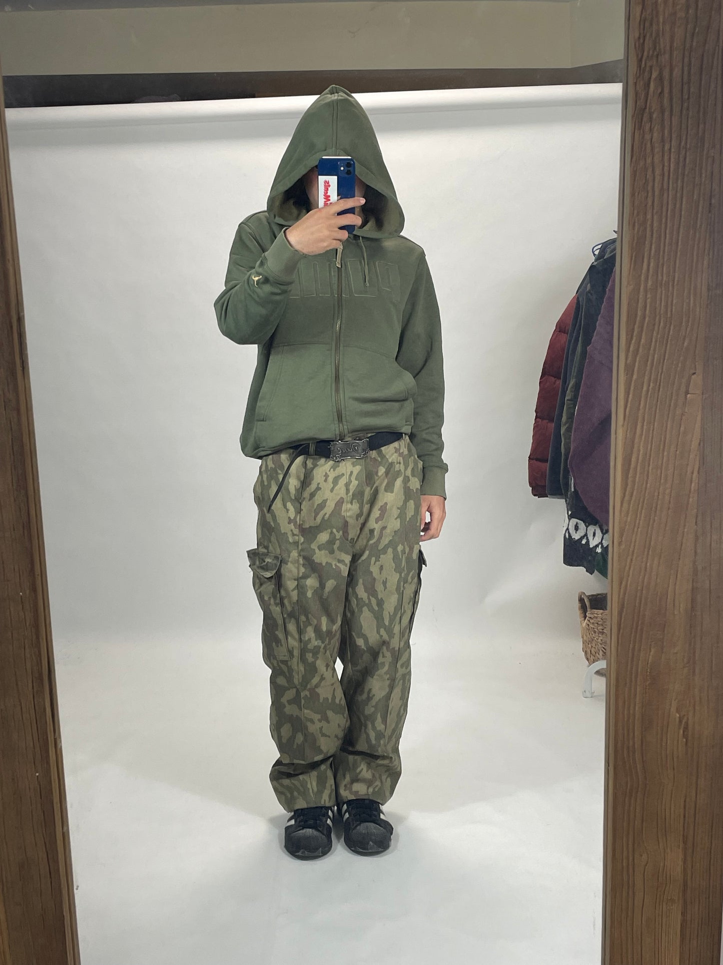 Puma military green vintage hoodie