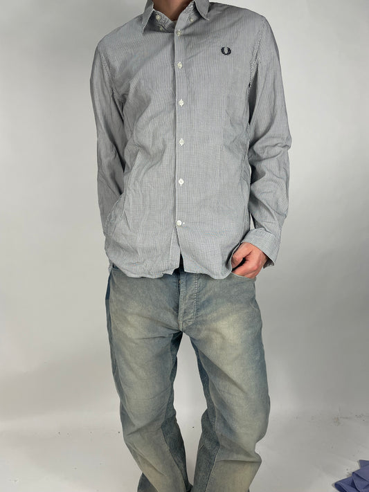 Fred Perry White & Black Stripes Shirt